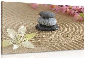 Quadro su tela – Giardino Zen e pietre nella sabbia