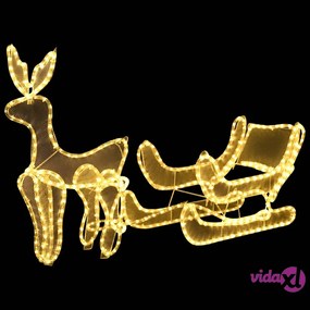 vidaXL Decorazione Luminosa Natalizia Slitta e Renna con Rete 432 LED