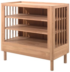 Cassettiera per bambini di colore naturale in rovere massiccio con fasciatoio 100x95x55 cm Forrest – Vipack