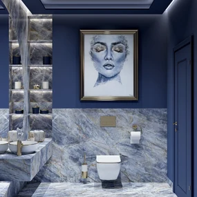 Vaso WC sospeso Rea Carlo white Mini Flat Gold Edge