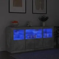 Credenza con Luci LED Grigio Cemento 142,5x37x67 cm 3209068