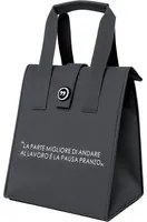 Borsa porta pranzo termica 12 L grigio con scritta