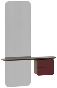 Set da corridoio rosso-marrone con decoro in rovere One More Look - UMAGE