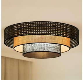 Brilagi - Lampada LED da soffitto DAKOTA LUNETA LED/12W/230V Ø 60 cm nero/ratán