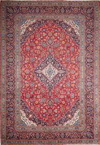 Kashan Tappeto persiano 250 x 360 Blu (Iran) Annodato A Mano
