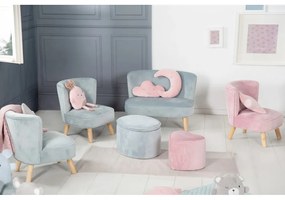 Sedia per bambini in velluto azzurro Lil Sofa - Roba