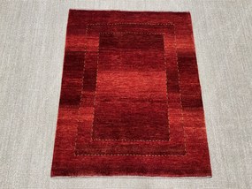 Loribaft Tappeto 100 x 120 Rosso (Iran) Annodato A Mano