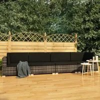 Set Divani da Giardino 4 pz con Cuscini in Polyrattan Grigio cod mxl 30346