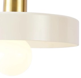 Lampada a sospensione retrò oro con vetro beige - Jina