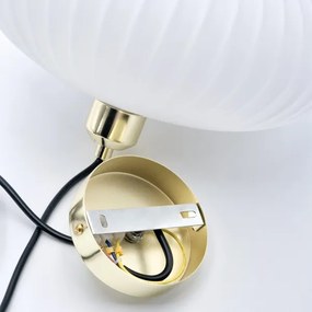 Lampadario a sospensione con filo HARMA 1xE27/15W/230V diametro 30 cm bianco/oro