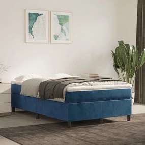 Giroletto A Molle Con Materasso Blu Scuro 120x200 Cm İn Velluto /