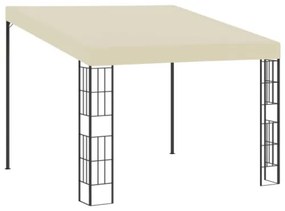 Gazebo a Parete 3x3 m Crema in Tessuto