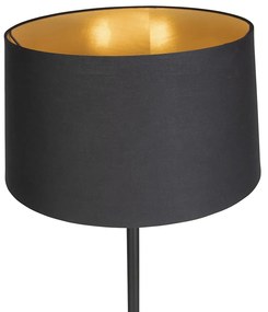 Lampada da terra intelligente nera con paralume nero 45 cm incl. WiFi A60 - Simplo