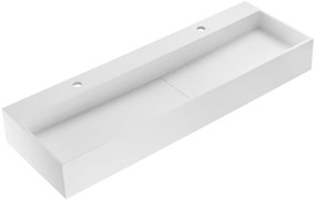 Piano lavabo da parete in Solid Surface L120 x l40 x H15 cm Bianco - YAMDROK