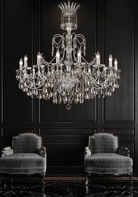 Arredoluce - 16-light chandelier chrome brass and Asfour crystal - 708/16