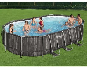 Bestway Set Piscina Ovale Power Steel 488x305x107 cm