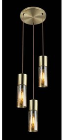Globo 21000-3HM - Lampadario a sospensione con filo ANNIKA 3xE27/25W/230V diametro 30 cm ottone