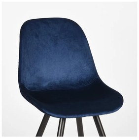 Sedie da pranzo in velluto blu scuro in set di 2 pezzi Capri - LABEL51