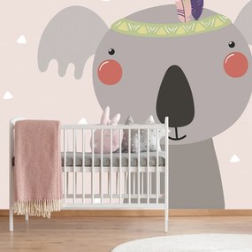Carta da parati autoadesiva – Koala con piuma indiana
