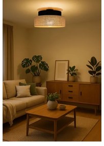 Plafoniera BOHO 1xE27/60W/230V diametro 40 cm nero/beige