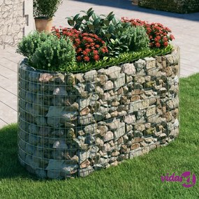 vidaXL Gabbione con Letto Rialzato in Ferro Zincato 200x100x100 cm