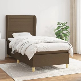 Giroletto A Molle Con Materasso Marrone Scuro 100x200cm Tessuto /