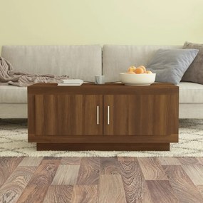 Tavolino salotto rovere marrone 102x50x45 cm legno multistrato