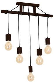 Lampadario a sospensione con supporto rigido JACK 5xE27/40W/230V legno marrone