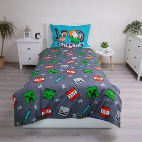 Set copripiumino e federa da bambini in cotone per letto singolo 140x200 cm Minecraft "We got this" – Jerry Fabrics
