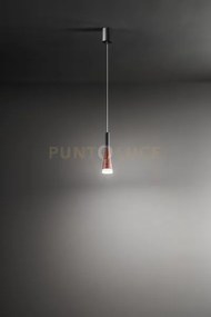 Sospensione in alluminio colore oro rosa opaco e nero opaco cone le...