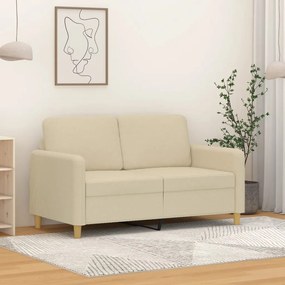 Divano A 2 Posti Crema 120 Cm İn Tessuto /