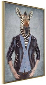 Poster  Animal Alter Ego: Zebra  Cornice Quadri Cornice d'oro, Larghezza x Altezza Home decor 40x60