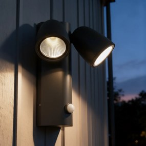 Applique da Esterno IP65 2xGU10 con Sensore movimento AXIS - Grigia