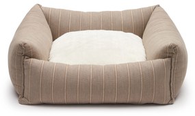 Kave Home - Cuccia piccola Toby a righe e pelo marrone 60 x 60 cm