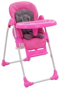 Seggiolone Pappa per Bambini Rosa e Grigio
