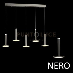 Lampadario led lineare a 5 pendenti tua md17033012-5bbk nero