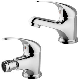 Set Miscelatori lavabo bidet serie Italia in ottone cromo