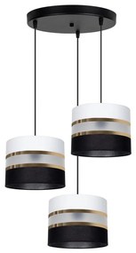 Lampadario a sospensione con filo CORAL 3xE27/60W/230V bianco e nero