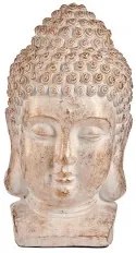 Statua Decorativa da Giardino Buddha Testa Bianco/Dorato Poliresina (35 x 65,5 x 38 cm)