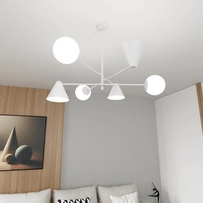 Lampadario a sospensione HERMES 6 White Colore del corpo Bianco