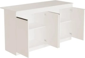 Isola Centrale Cucina 160 Cm Con Ante E Ripiani Dorian Bianca