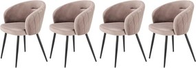 Set di 4 sedie K430 in velluto beige