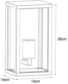 Lampada da parete per esterni nera con vetro fumé 26 cm IP44 - Charlois
