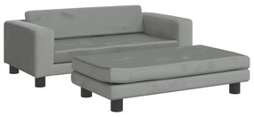 Lettino cani con estensione grigio chiaro 100x50x30 cm velluto