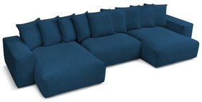 Divano angolare in blu scuro con rivestimento in velluto a coste Voltaire – Bobochic Paris