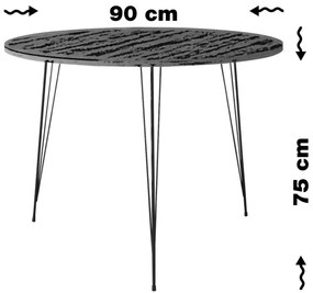 Tavolo da pranzo SANDALF 75x90 cm bianco/nero