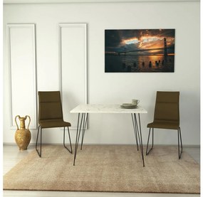 Tavolo da pranzo SANDALF 75x90 cm bianco/nero