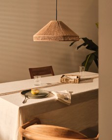 Kave Home - Plafoniera per lampada Pontos in iuta con finitura naturale Ã˜ 45 cm