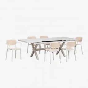 Set Tavolo da Giardino Allungabile Rettangolare in Alluminio - Sklum