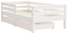 Giroletto Bambini con Cassetti Bianco 70x140cm Massello di Pino